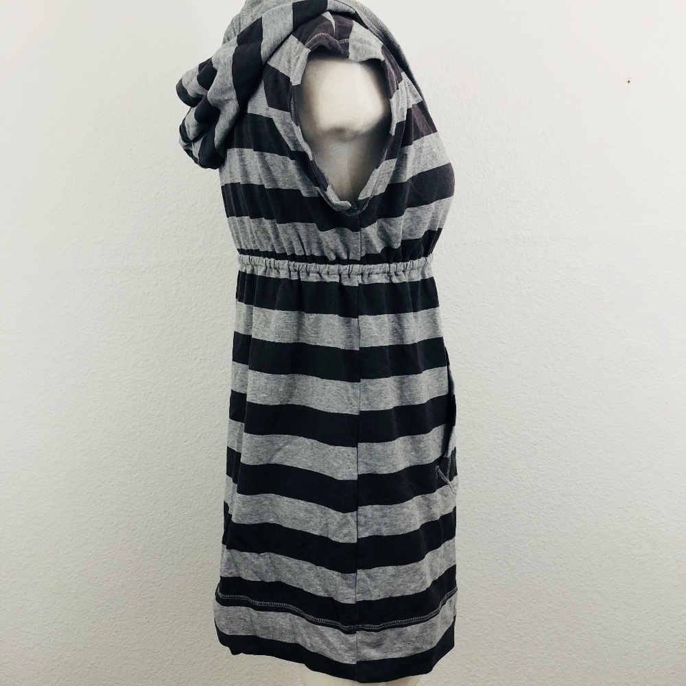 [Splendid] Striped S/S Sweatshirt Hoodie Dress - Picture 3 of 8